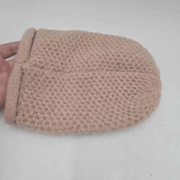 Free People Dreamland Knitted Beanie Pink Waffle Knit - Picture 5 of 5